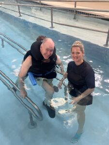 Full-size therapeutic pool and multi-use gymnasium